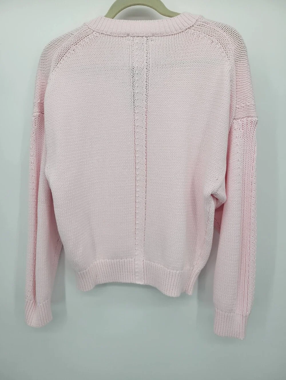 J Crew Cotton-blend V-neck pullover sweater CR357 Size M Pink